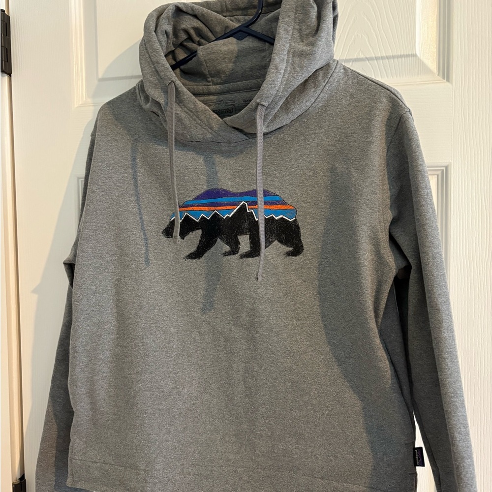Patagonia Gray and Blue Turtleneck Sweater